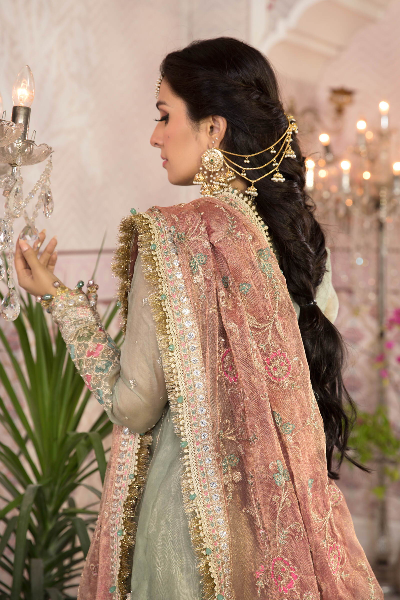 Embroidered Organza Gharara ZN-73 - Stitched